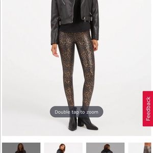 Spanx Faux Leather Leopard Leggings